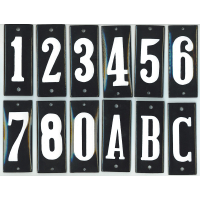 Huisnummer enkel blauw 4x10